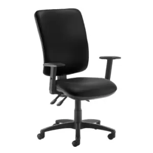 Image of Dams MTO Senza Extra High Back Operator Chair with Fixed Arms - Tortuga Orange