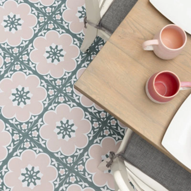 Image of Fine Decor Floor Pops Daphne Pink Self Adhesive Vinyl Floor Tiles Pack Of 20 (1.86Sqm)
