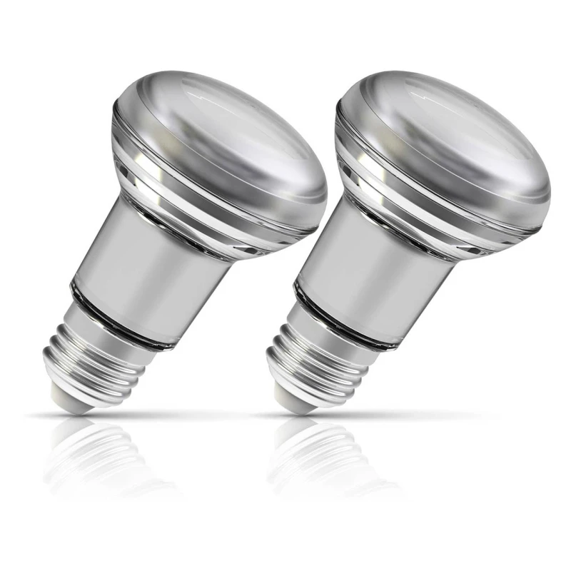 Image of Osram LED R63/R64 Reflector Light Bulbs E27 4.8W Warm White 2700K Spotlight Screw Diffused (2 Pack)
