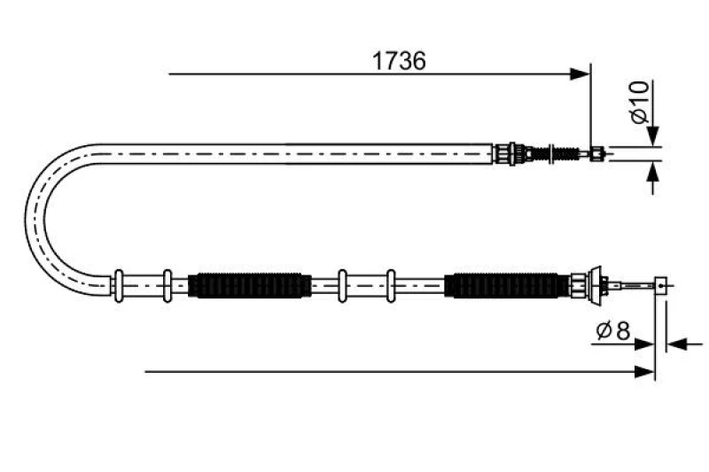 Image of Bosch 1 987 482 700 Brake Cable 1736mm Cable,parking brake (124)