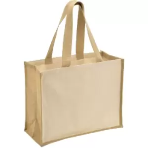 image of Brand Lab - Jute Canvas Shopper (One Size) (Natural) - Natural