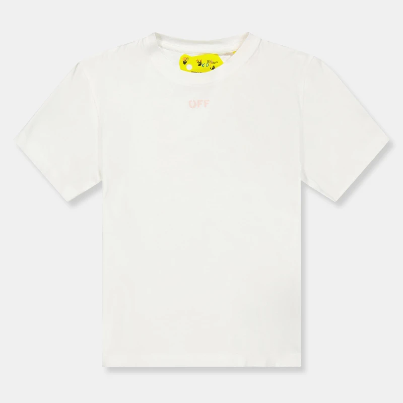 Image of Off White Kids Regular Fit T-Shirt White/Pink female 6Y