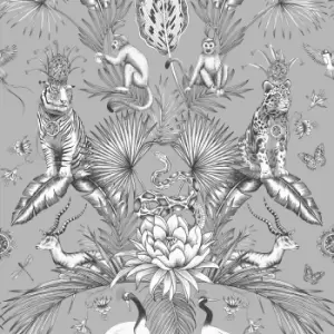 image of Belgravia Decor Menagerie Smooth Grey Wallpaper