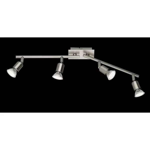 image of Nimes Modern 4 Light Ceiling Spotlight Bar Nickel Matt 3000K