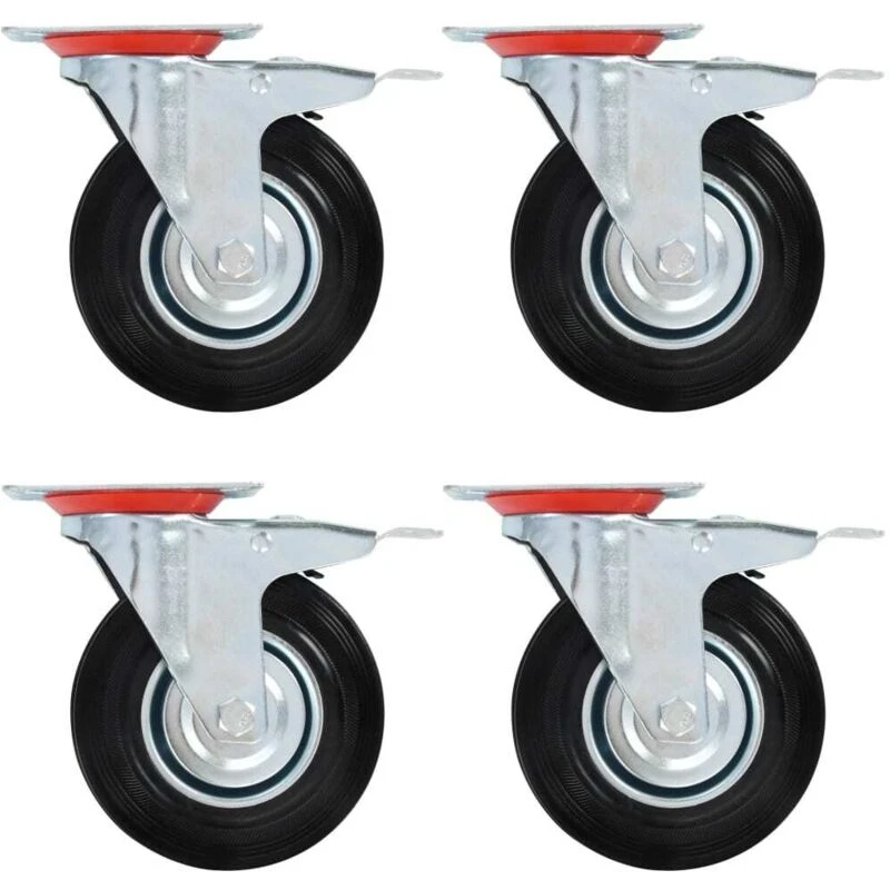Image of VIDAXL Vidaxl - Swivel Casters with Double Brakes 4 pcs 125mm 8718475720423