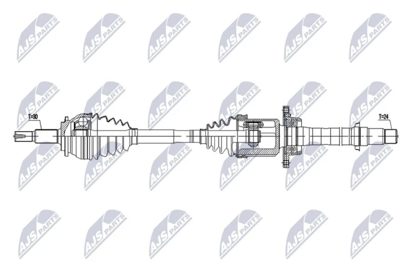 Image of NTY NPW-TY-254 Drive shaft 6-Speed Manual Transmission, Front Axle Right Drive Shaft (13)