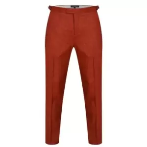 Image of Ted Baker Shutton Wool Linen Mix Trousers - Red