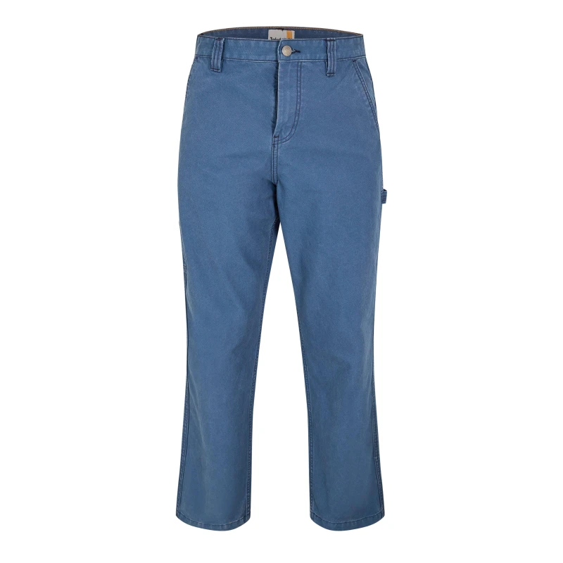 Image of Timberland Mens Washed Canvas Carpenter Straight Leg Trousers Dark Denim male 30