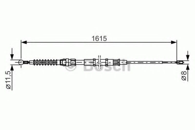 Image of Bosch 1 987 482 328 Brake Cable 1615mm Cable,parking brake (124)