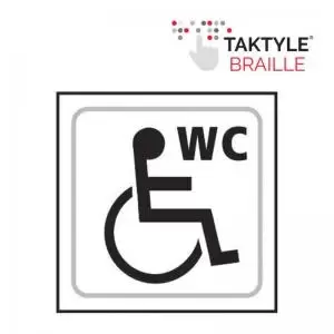 Image of Disabled WC Graphic’ Sign; Self Adhesive Taktyle; White