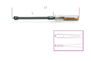 Image of Beta Tools 1250 Screwholding Flat/Slotted Screwdriver 3 x 125mm 012500030