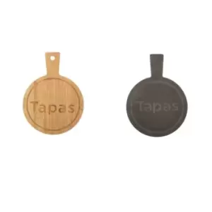 Image of 5Five Tapas Board Set Of 6 Mixed Wood And Slate Board