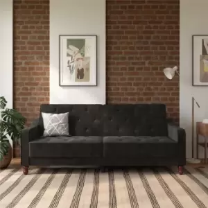 Image of Vintage Velvet Tufted Futon Grey