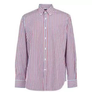 Paul And Shark Stripe Long Sleeve Shirt - Red