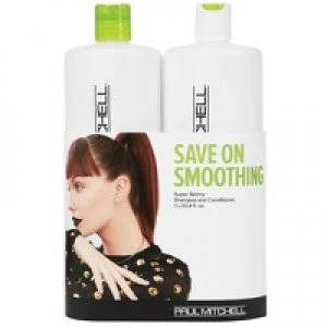 image of Paul Mitchell Smoothing Super Skinny Daily Shampoo 1000ml and Treatment 1000ml