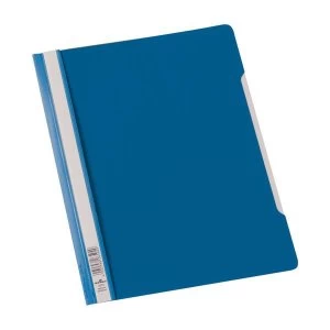 Image of Durable Clear View A4 Plastic Folders with Clear Front Blue Pack of 50