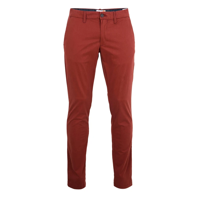 Image of Timberland Mens Twill Chino Slim Fit Chinos Burnt Henna male 30