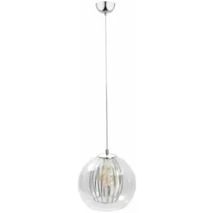 image of Keter Glamour Dome Pendant Ceiling Light Silver, 30cm, 1x E27