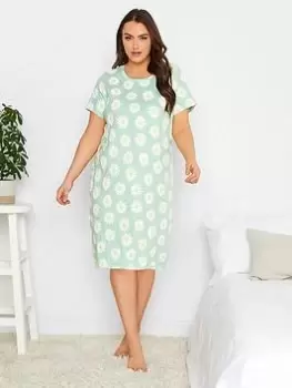 Image of Yours Oversize Daisy Nightdress - Green, Size 22-24, Women