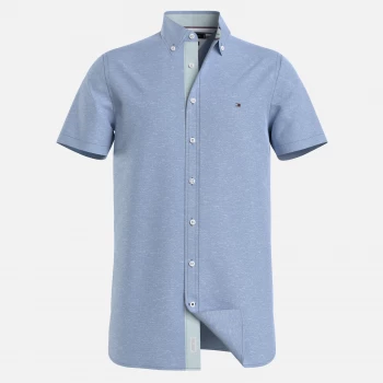 Image of Tommy Hilfiger Mens Slim Fit Twill Shirt - Copenhagen Blue - L