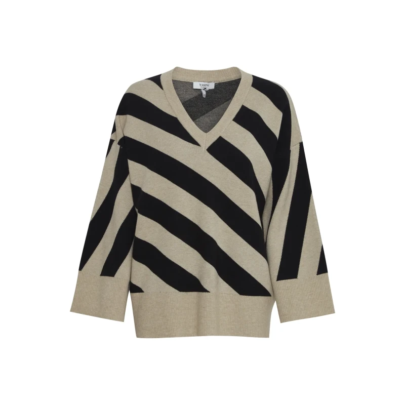 Image of b.Young Womens v-neck sweater b.young Miran Noir Female S