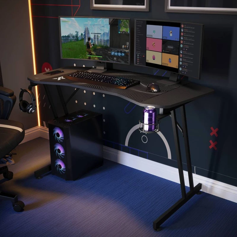 Image of X Rocker Panther Evo 120cm Gaming Desk with Mousepad - Black Unisex