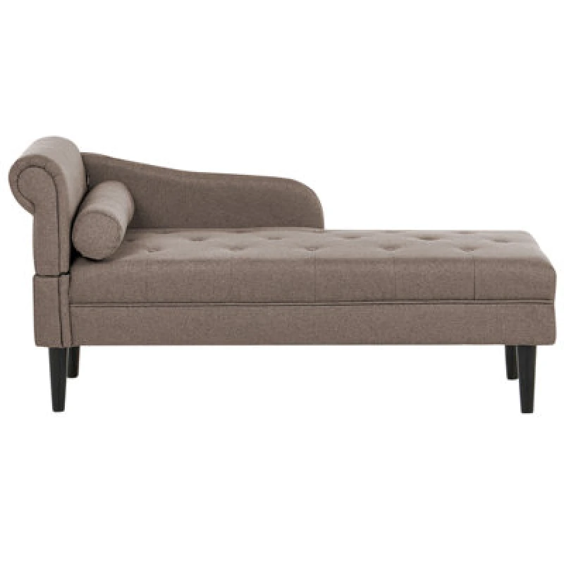 Image of Beliani Left-Hand Chaise Lounge Yvoire Fabric Taupe