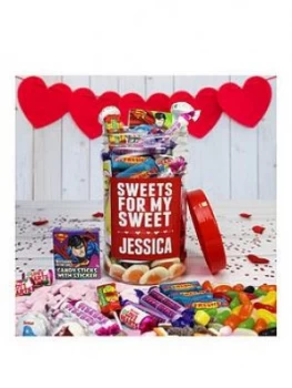 image of Personalised Sweets for my Sweets Retro Sweet Jar, One Colour, Women