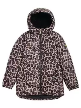 Image of Barbour International Girls Printed Boston Quilt Jacket - Jaguar/Black/Multi, Size 8-9 Years, Women