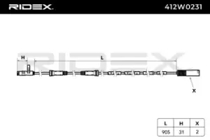Image of RIDEX ABS Sensor 412W0231 ESP Sensor,Sensor, wheel speed MINI,Schragheck (R50, R53),Cabrio (R52),Cabrio (R57)