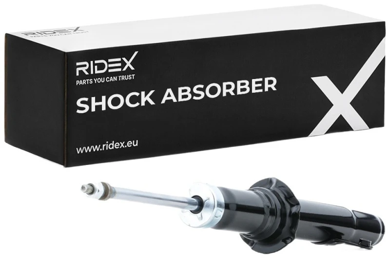 Image of RIDEX 854S0636 Shock absorber Front Axle Left, Gas Pressure, Twin-Tube, Telescopic Shock Absorber, Bottom Pin Shock Absorber (854)