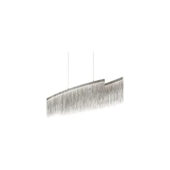 Image of Ideal Lux Versus - LED Oval Ceiling Pendant Bar Light Chrome