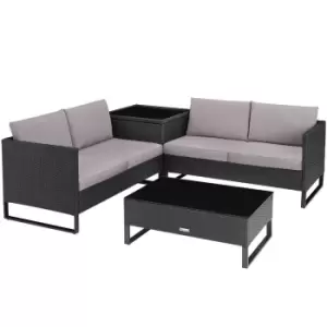 Image of Tectake Garden Rattan Furniture Set Ostuni - Black