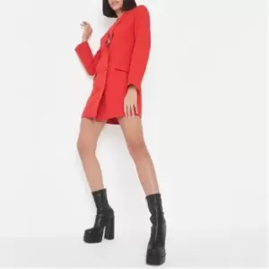 image of Missguided Double Breasted Slim Fit Blazer Dress - Red