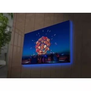 Image of 4570DACTBURN-011 Multicolor Decorative LED Lighted Canvas Painting