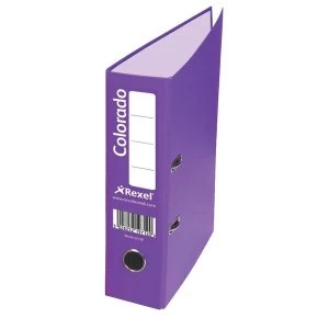 Image of Rexel Colorado A4 80mm Plastic Lever Arch File Purple Pack of 10