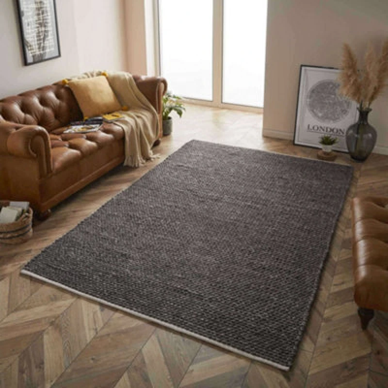 Image of Homemaker Savannah Wool Rug Charcoal - Homemaker - Size: 80X150 Charcoal 80X150 HR97901