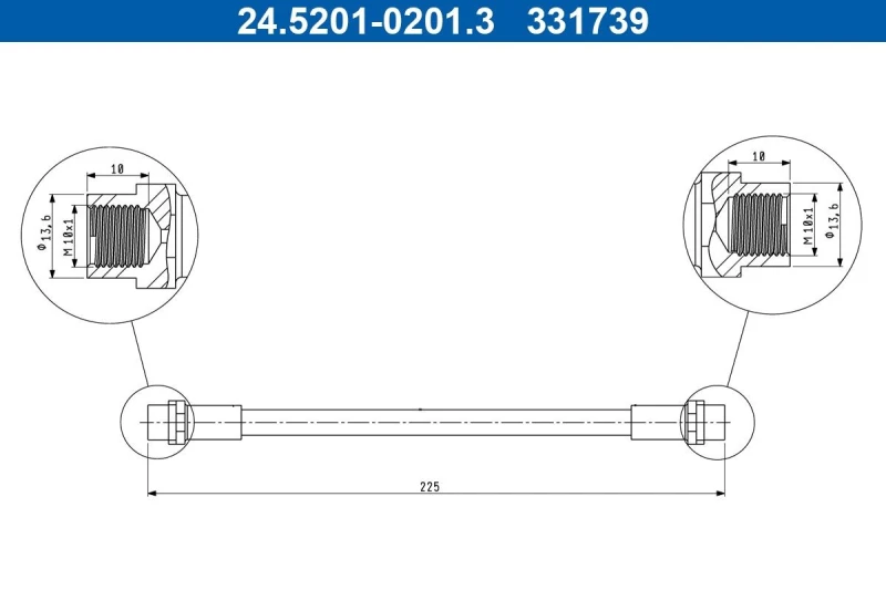 Image of Brake hose ATE 24.5201-0201.3