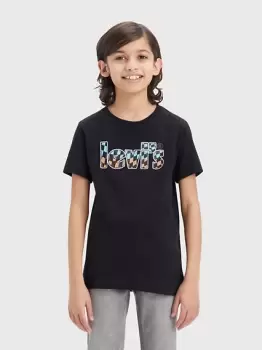 Image of Teenager Ombre Checkered Poster Logo Tee - Black