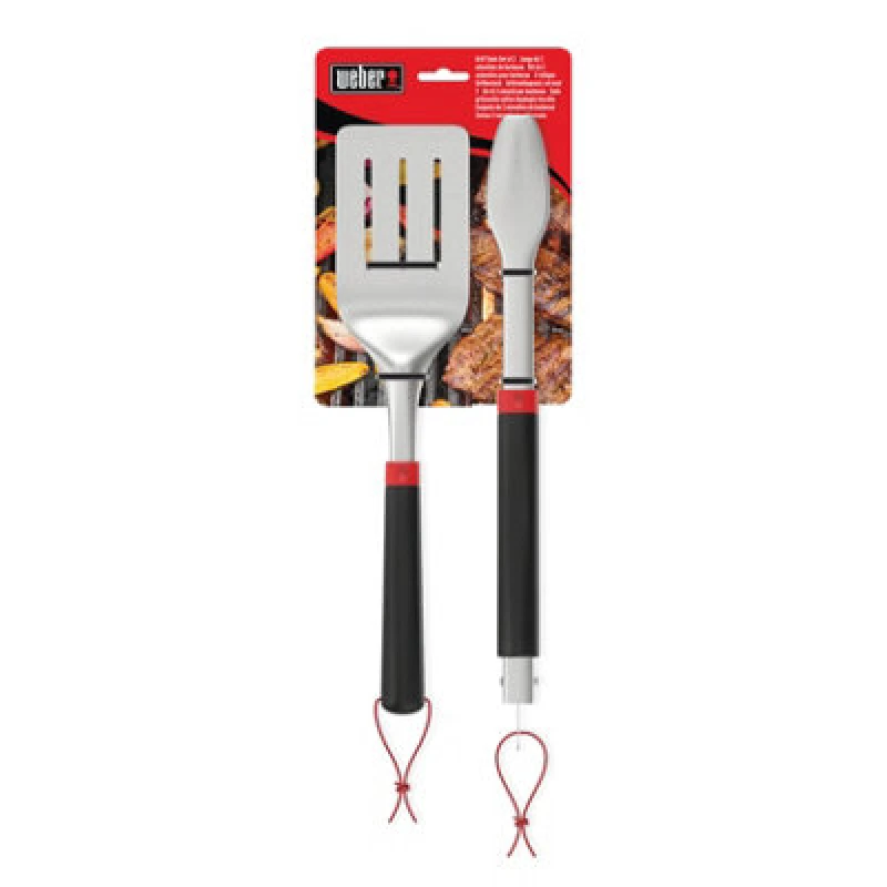 Image of Weber Black & Red Plastic & Stainless Steel 2 Piece Bbq Tool Set