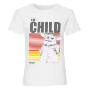 image of Star Wars: The Mandalorian Girls The Child Mono Sketch T-Shirt (11-12 Years) (White)