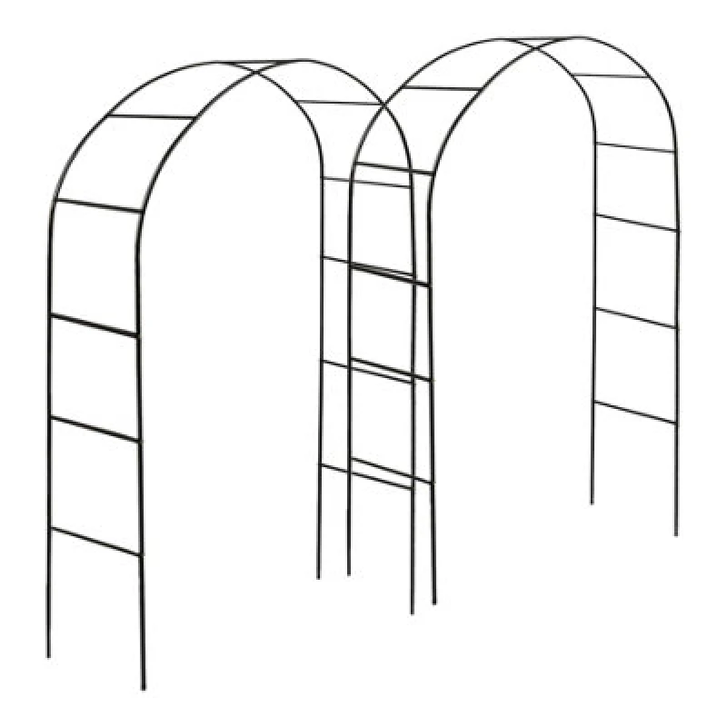 Image of Harbour Housewares 2X Metal Garden Arbour Arches - 2.4M X 1.4M Large Wide Heavy-Duty Outdoor Plants Flower Archway Pergola Trellis