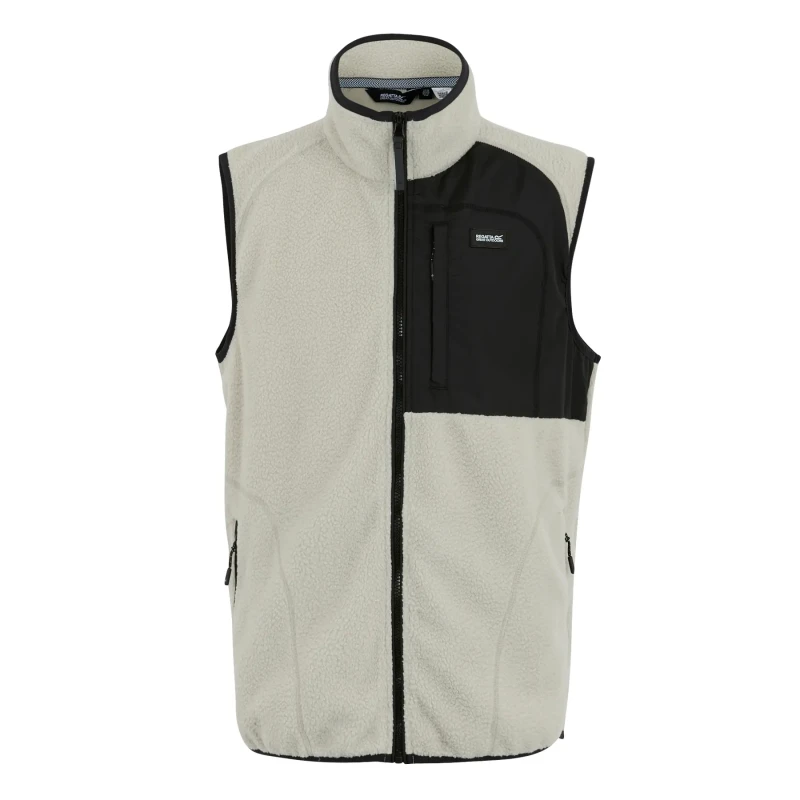 Image of Regatta Regatta Men Frankie Borg Full-Zip Gilet Bodywarmer in Cream Size: Medium Cream M Male 5063516104933