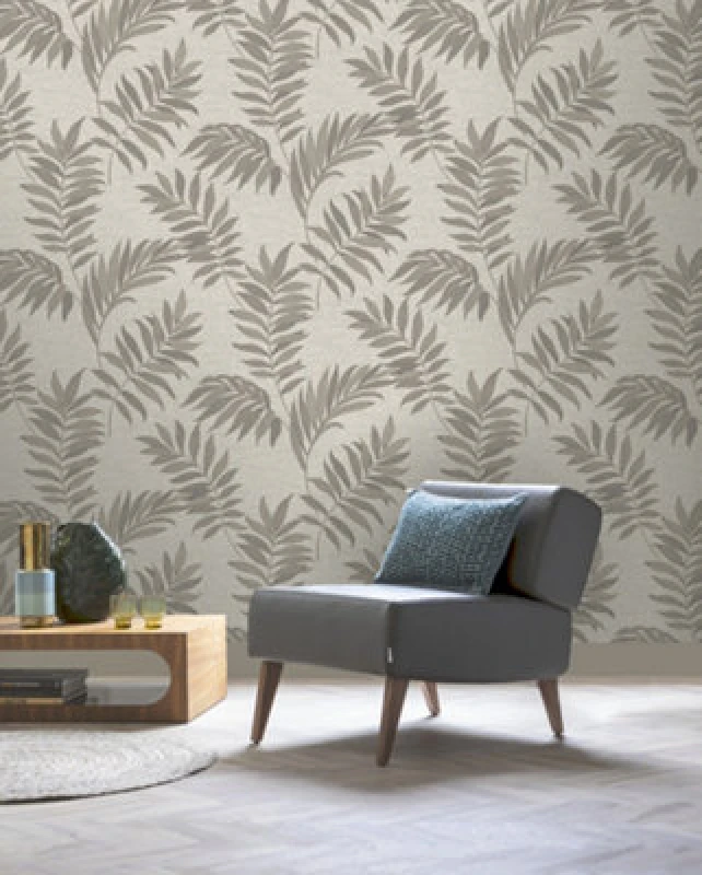 Image of Rasch Sumatra Palm Leaf Taupe Wallpaper
