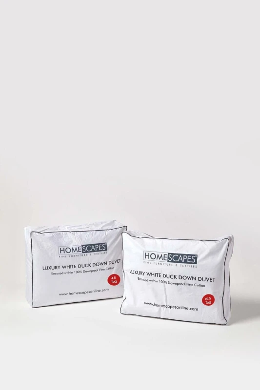 Image of Homescapes Luxury White Duck Down 15 Tog All Seasons Duvet, King