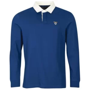 Image of Barbour Mens Crest Rugby Shirt Deep Blue Medium
