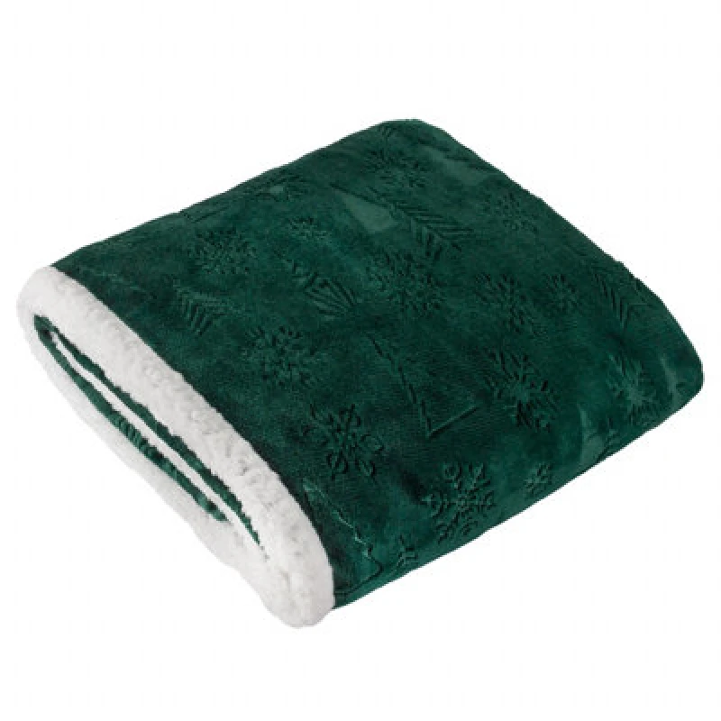 Image of Furn Furn Festive Time Sherpa Fleece Throw in Emerald Size: 140cm x 180cm Emerald 140cm x 180cm Unisex 5025532831217