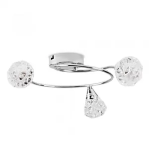 Image of Astley 3 Way Swirl Ceiling Light in Chrome