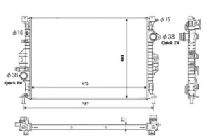 Image of NRF 53811 Engine Cooling Radiator Aluminium Brazed cooling fins
