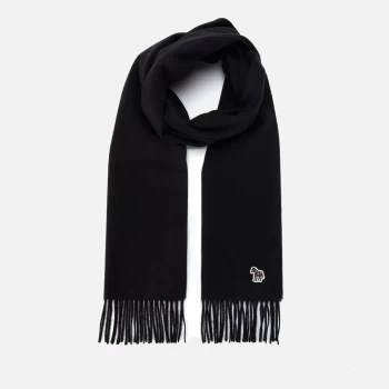 Image of Paul Smith Mens Zebra Patch Scarf - Black